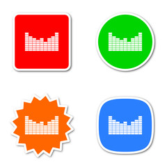 Poster - audio colored vector icons set