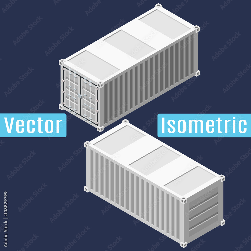 20 feet shipping container isometric Stock Vector | Adobe Stock
