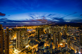 Fototapeta Nowy Jork - 香港　高層ビルが立ち並ぶ光景　夕景・夜景
