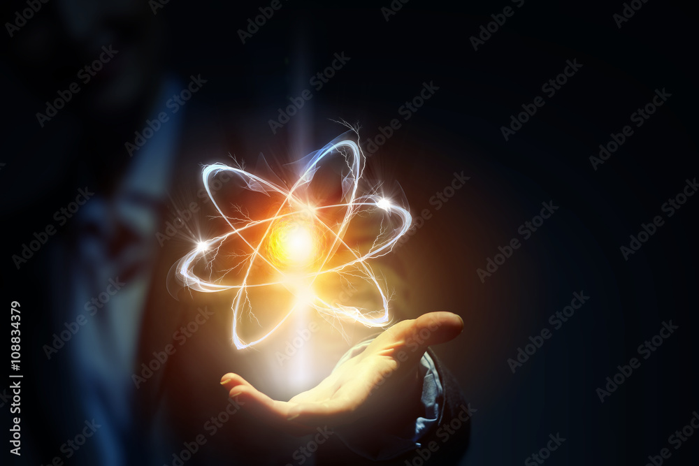 Atom molecule research - obrazy, fototapety, plakaty 