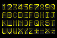 Digital Yellow Letters And Numbers Display Board For Airport Sch
