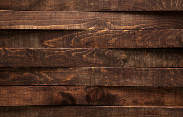 Brown wood texture. Background dark old wooden panels.
