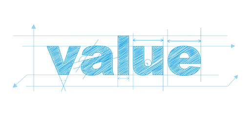 Poster - VALUE technical drawing typography banner