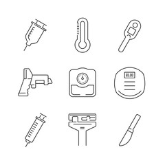 Wall Mural - Line Icons Set Of Medical Device Icon