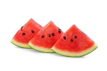 Wall Mural - Watermelon slice isolated on white background.