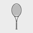 Sign or icon with great tennis racket on light background
