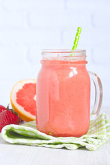 Wall Mural - Grapefruit strawberry smoothie