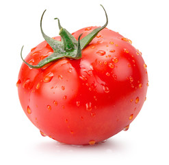 tomato with water drops isolated on the white background