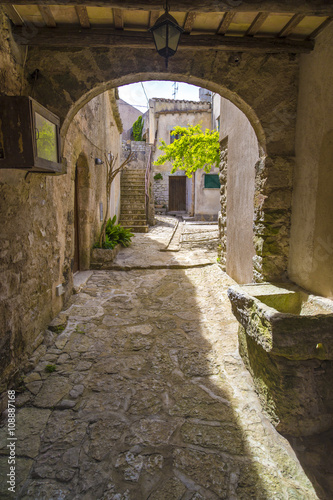 Fotografie, Obraz Traditional Sicilian yards in medieval city of Erice