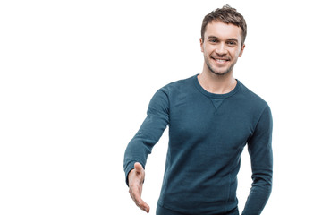 Handsome young man on white background