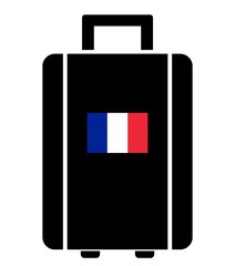 Sticker - Drapeau français sur une valise