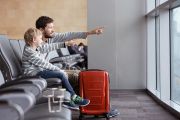 family in airport