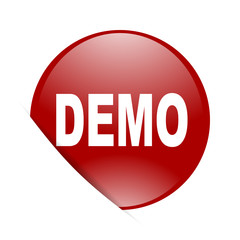 Poster - demo red circle glossy web icon