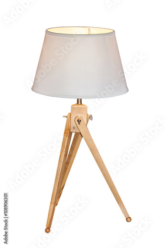 Fotografie, Obraz Modern table lamp isolated on white background