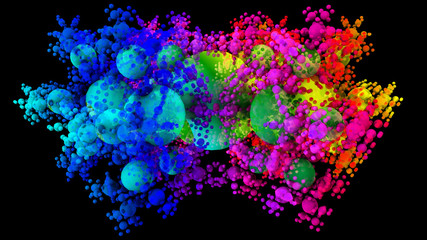 3d illustration of microbiology molecule object