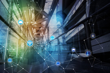 Poster - wireless communication network abstract image visual, internet of things