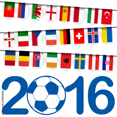 Cuadros en Lienzo garland teams france soccer game