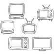 vector set of television