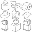vector set of tissue paper