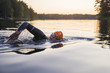 © Johnér - Person swimming at sunset