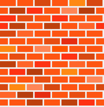 Seamless Bricks Background - Vector Red And Orange Brick Pattern