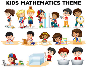 Sticker - Kids solving math problems