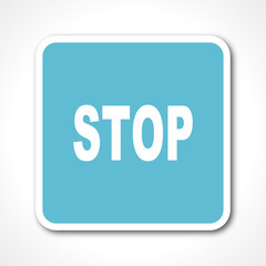 Aufkleber - blue flat design stop vector icon