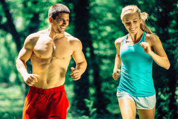 Wall Mural - Jogging couple