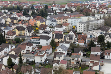 Canvas Print - friedberg city germany from above