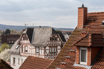 Canvas Print - friedberg city germany from above