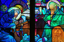 Stained Glass Of Saints Cyril And Methodius By Alphonse Mucha