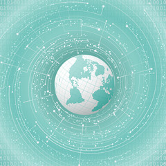 Poster - Business elegant abstract background with globe. Vector illustration for brochure, flyer or website design.