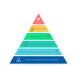 Pyramid for infographics. Vector chart, diagram with 6 steps, options. 