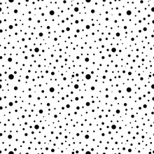 Seamless Vector Pattern With Dots. Black And White Background.