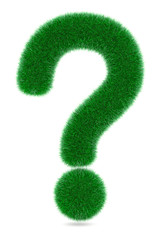 Poster - Grassed Question Symbol. 3d Rendering
