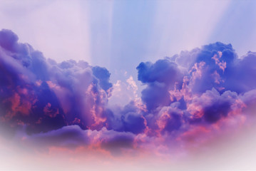 Wall Mural - Abstract colourful blue purple pink dreamy sky with romantic sof