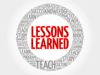 Wall Mural - lessons learned word cloud, education concept
