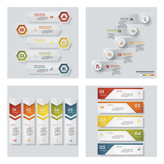 Leinwandbilder - Collection of 4 design colorful presentation templates. Vector Background. For your idea and presentation.