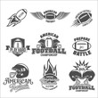 Set of  american football logo labels