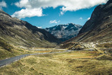 Fototapeta Natura - A road through swiss Alps.