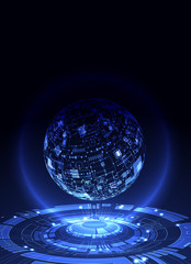 Poster - Abstract blue digital communication technology background.