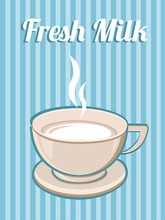 Vintage Milk Poster Template Vector/illustration