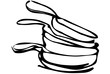 vector sketch of a pile of unwashed pans