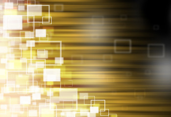 Wall Mural - dark gold ray lights technology defocused square abstract background.
