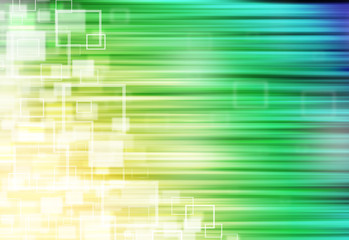 Wall Mural - gold and green ray lights technology