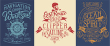 Vintage Nautical And Sailing Graphics For T Shirt 