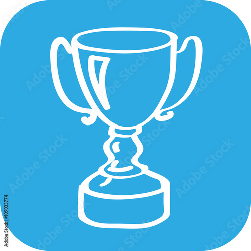 Handgezeichnetes Pokal Icon Auf Blauem Hintergund Stock Vector Adobe Stock