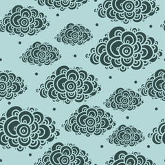 Sticker - Seamless background with clouds.