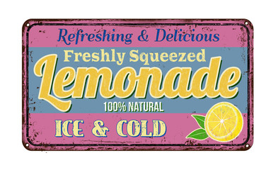 Wall Mural - Lemonade vintage rusty metal sign