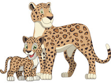 Lepard Adult And Cub